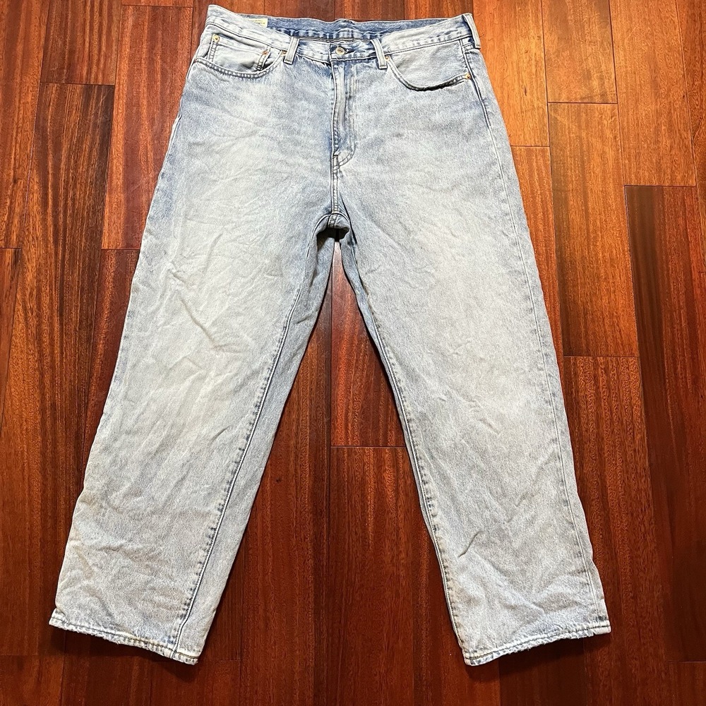 Levis Jeans Mens 36x30 568 Premium Blue Light Wash Stay Loose Baggy Straight Fit
